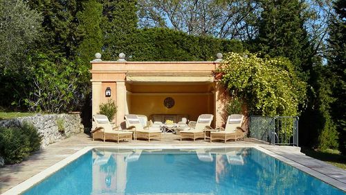 The pool at La Casella on the Cote d’Azur. The pool at La Casella on the Cote d’Azur.
