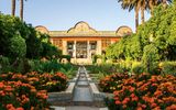 The classical Persian garden, this one in Shiraz, contains the Zoroastrian elements of sky, earth, water and plants.