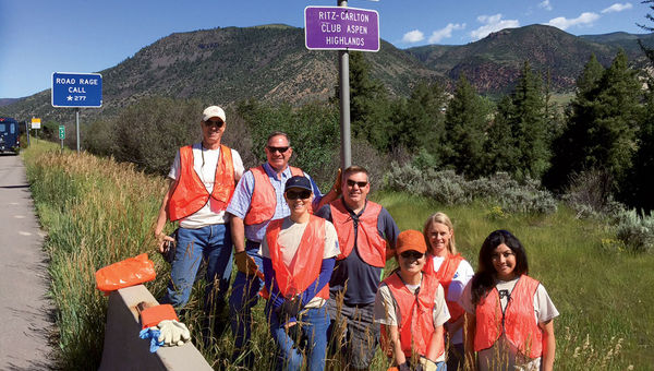 Guests from the Ritz-Carlton Club Aspen Highlands do highway work near the resort. Guests from the Ritz-Carlton Club Aspen Highlands do highway work near the resort.