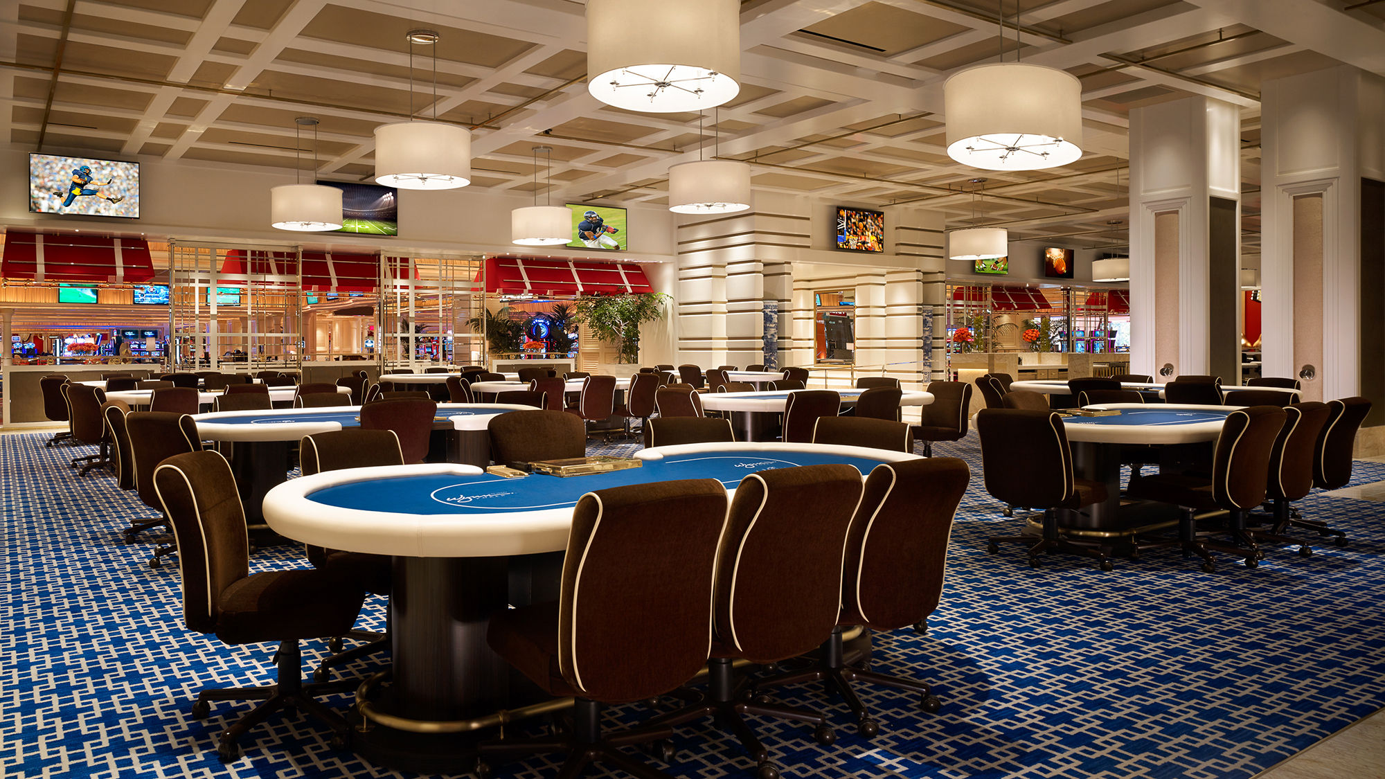Encore's new poker room includes a sports betting window and menu from select hotel restaurants.