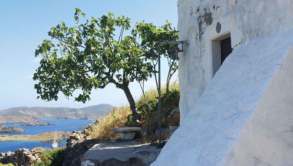 A one-room church on a hiking trail in Patmos, Greece. A one-room church on a hiking trail in Patmos, Greece.