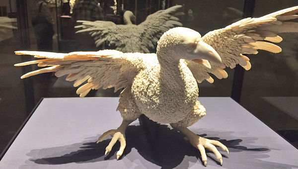 A phoenix sculpted from ivory at the Kunsthistorisches Museum.