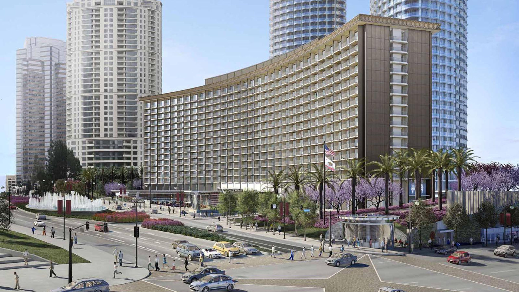 A rendering of the redeveloped Century Plaza project.