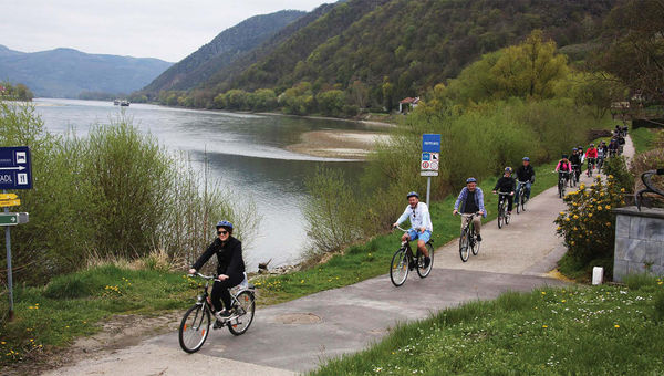 Avalon passengers bicycle along the Danube. Cycling excursions are just one component of the nine-day Active Discovery itinerary being offered aboard the Luminary next year.