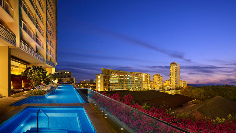 The infinity pool at the Ritz-Carlton Residences, Waikiki Beach.