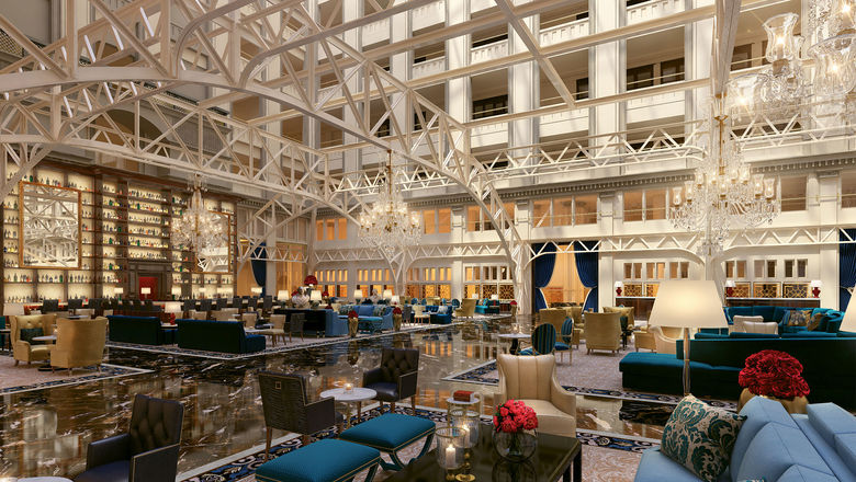 The Cortile, a glass-enclosed atrium, will be the defining public area at the Trump International Hotel Washington, D.C.