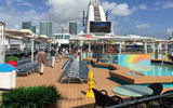 Royal Caribbean International recently spent $50 million to refurbish the Empress of the Seas. It originally joined Royal in 1989 as the Nordic Empress and had been sailing for Pullmantur until earlier this year. The 1,602-passenger ship is currently doing 4- and 5-day Caribbean cruises from Miami through Oct. 29, but Royal expects to use it for cruises to Cuba once the Cuban government gives permission. Shown here is the pool deck.