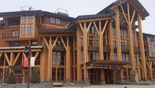 The Adventure Center, the home base for kids at the Spruce Peak base, was under construction in the spring. The Adventure Center, the home base for kids at the Spruce Peak base, was under construction in the spring.