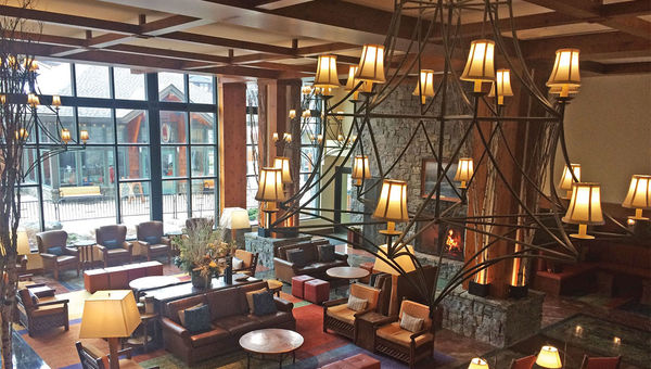 The lobby of the Stowe Mountain Lodge, which is managed by Destination Resorts. The lobby of the Stowe Mountain Lodge, which is managed by Destination Resorts.