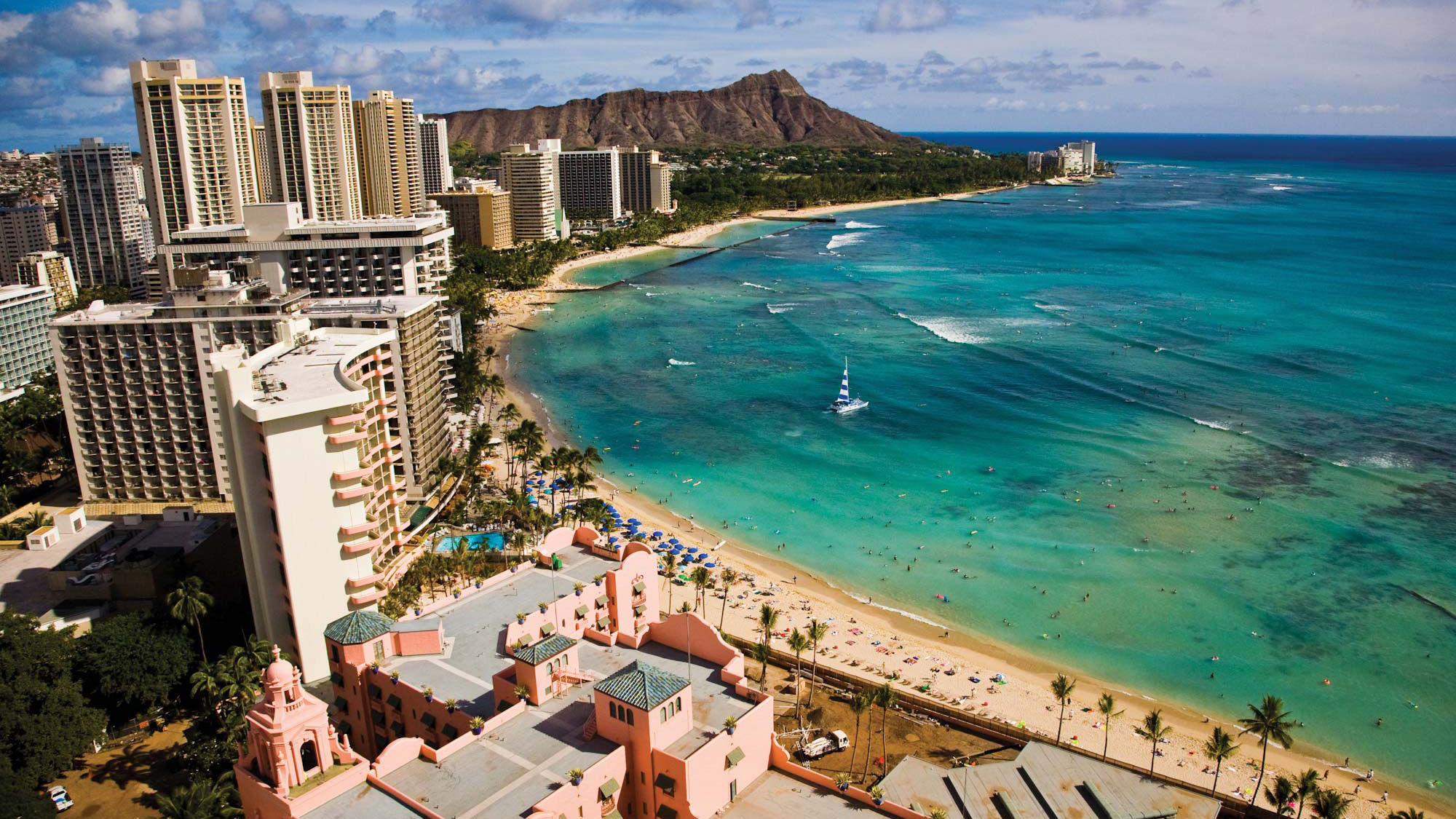 Several hotels as well as the International Market Place have been rebuilt on Oahu.