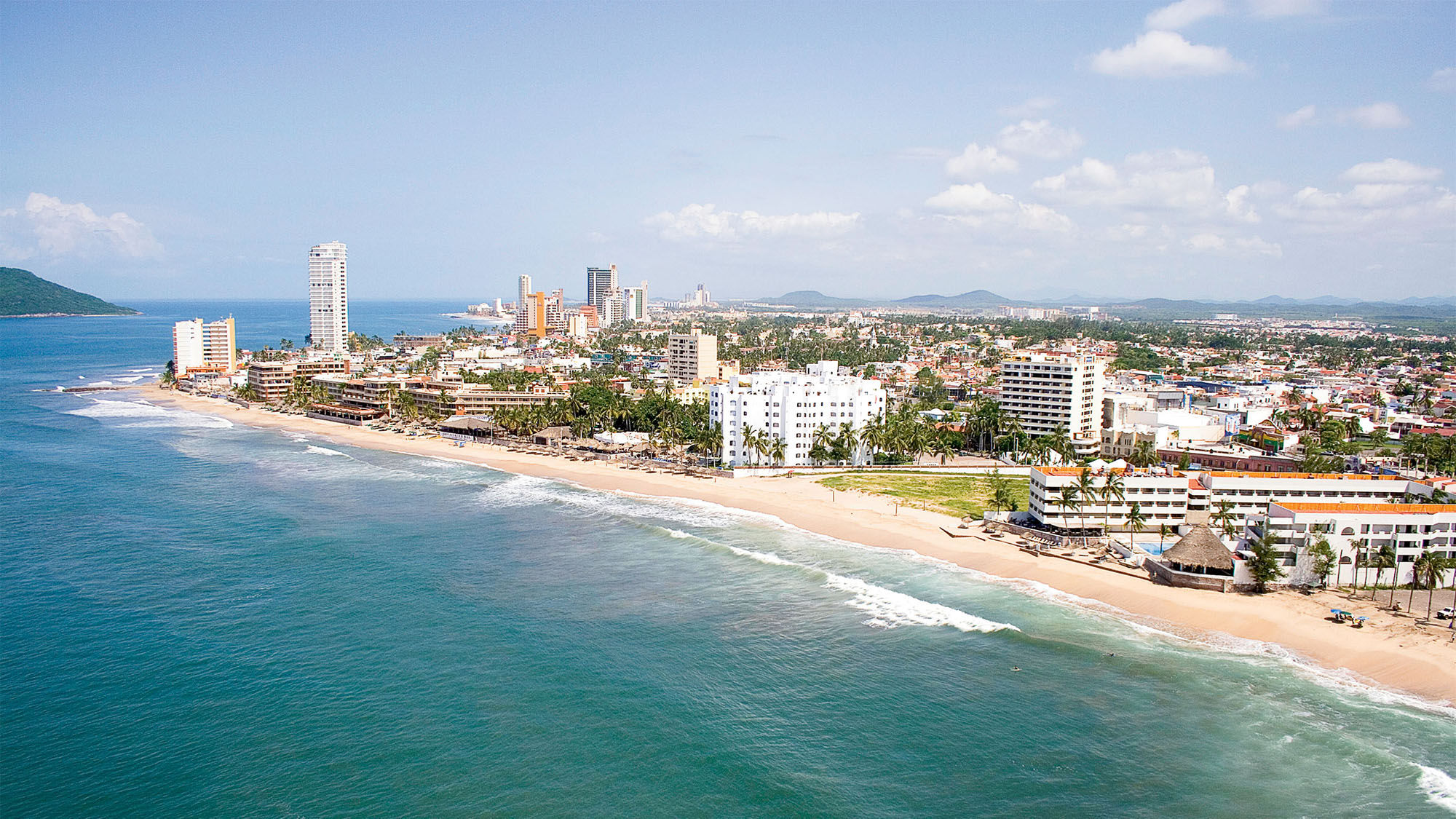 The hotel zone in Mazatlan.