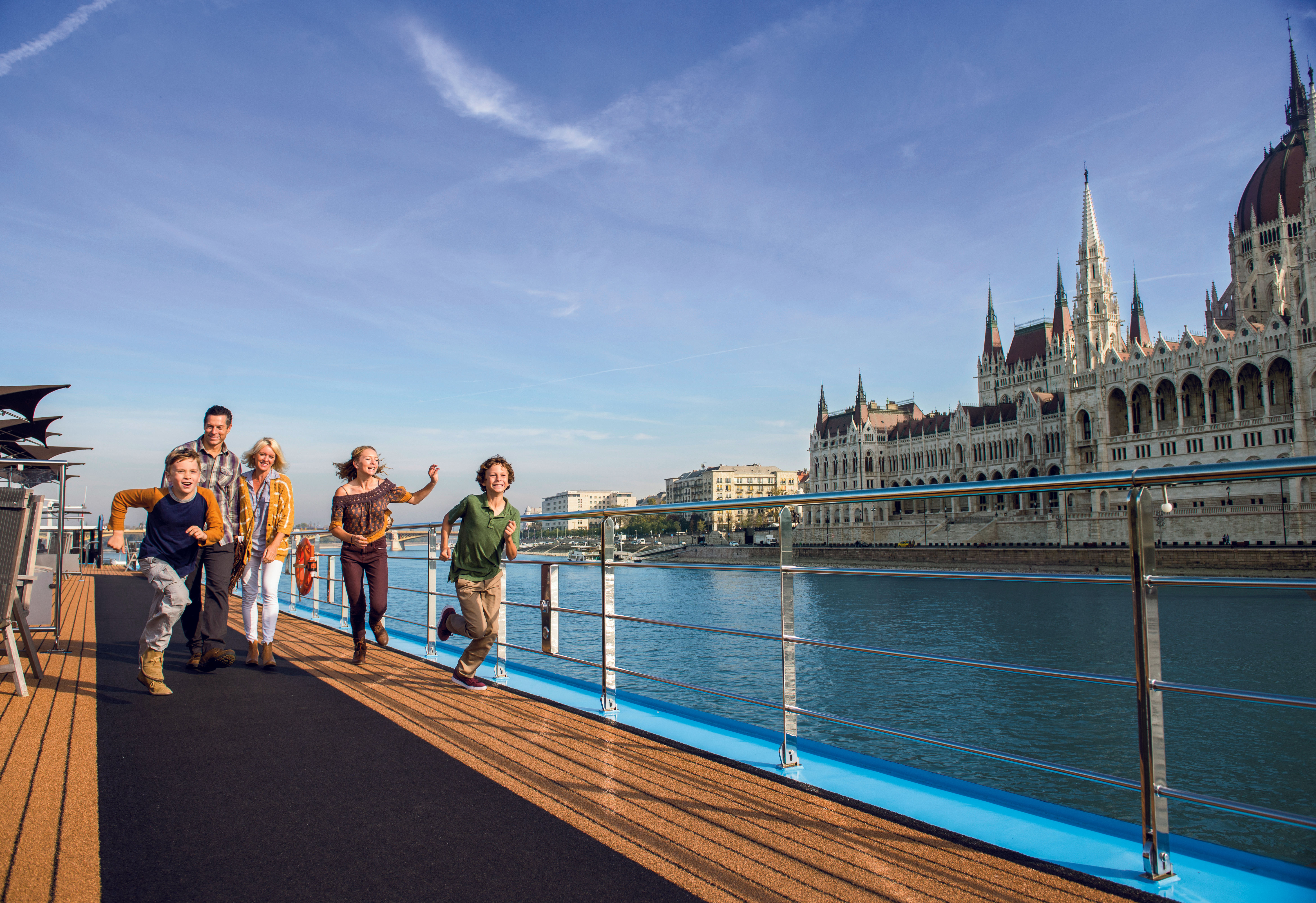 Adventures by Disney’s cruises on the AmaViola sail by Budapest’s Parliament building.