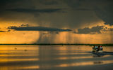 Sunset on the waters in the Pantanal region.