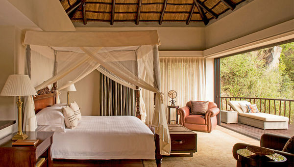A bedroom in one of the two-bedroom villas.