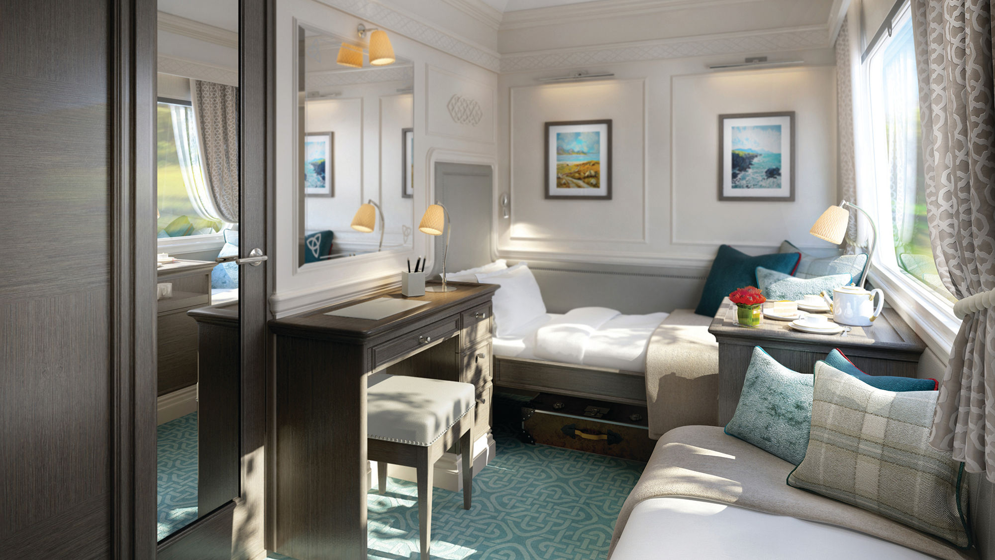The Waterford cabin on the Belmond Grand Hibernian.