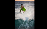 A boogie boarder gets ''air'' off of Hulopo'e Beach.