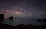 The stars over Pu'upehe, otherwise known as Sweetheart Rock.
