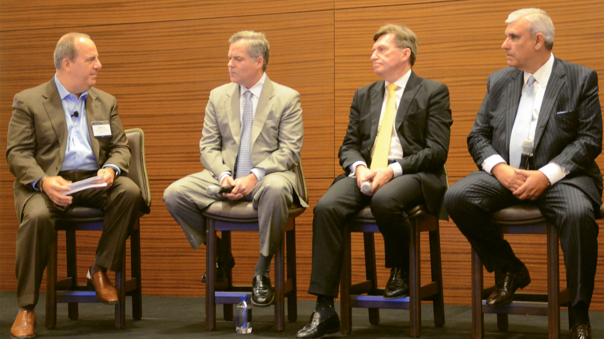 From left, Virtuoso CEO Matthew Upchurch; MGM Resorts CEO Jim Murren; Chris Cahill, AccorHotels' CEO of luxury brands; and Azamara Club Cruises CEO Larry Pimentel during Virtuoso Travel Week.