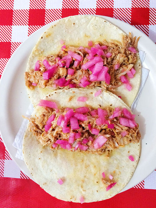 Cochinita tacos from El Amigo Mario. Cochinita tacos from El Amigo Mario.