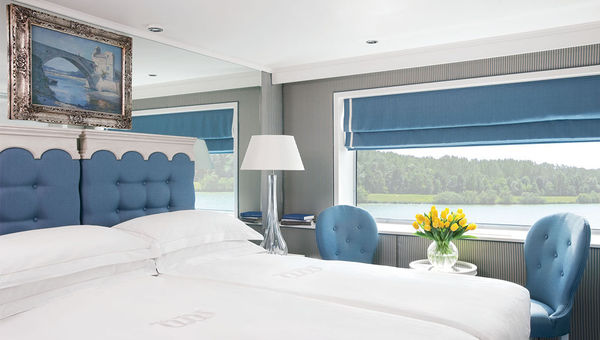 All suites onboard feature Savoir beds, marble bathrooms and either large windows or French balconies. All suites onboard feature Savoir beds, marble bathrooms and either large windows or French balconies.