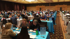 Travel Weekly's annual Global Travel Marketplace opened Sunday in Hollywood, Fla. The event brings together top-producing travel sellers with suppliers for one-on-one meetings and product seminars. Here, the main show floor at GTM, where agents sit still while suppliers rotate for a series of six-minute appointments.