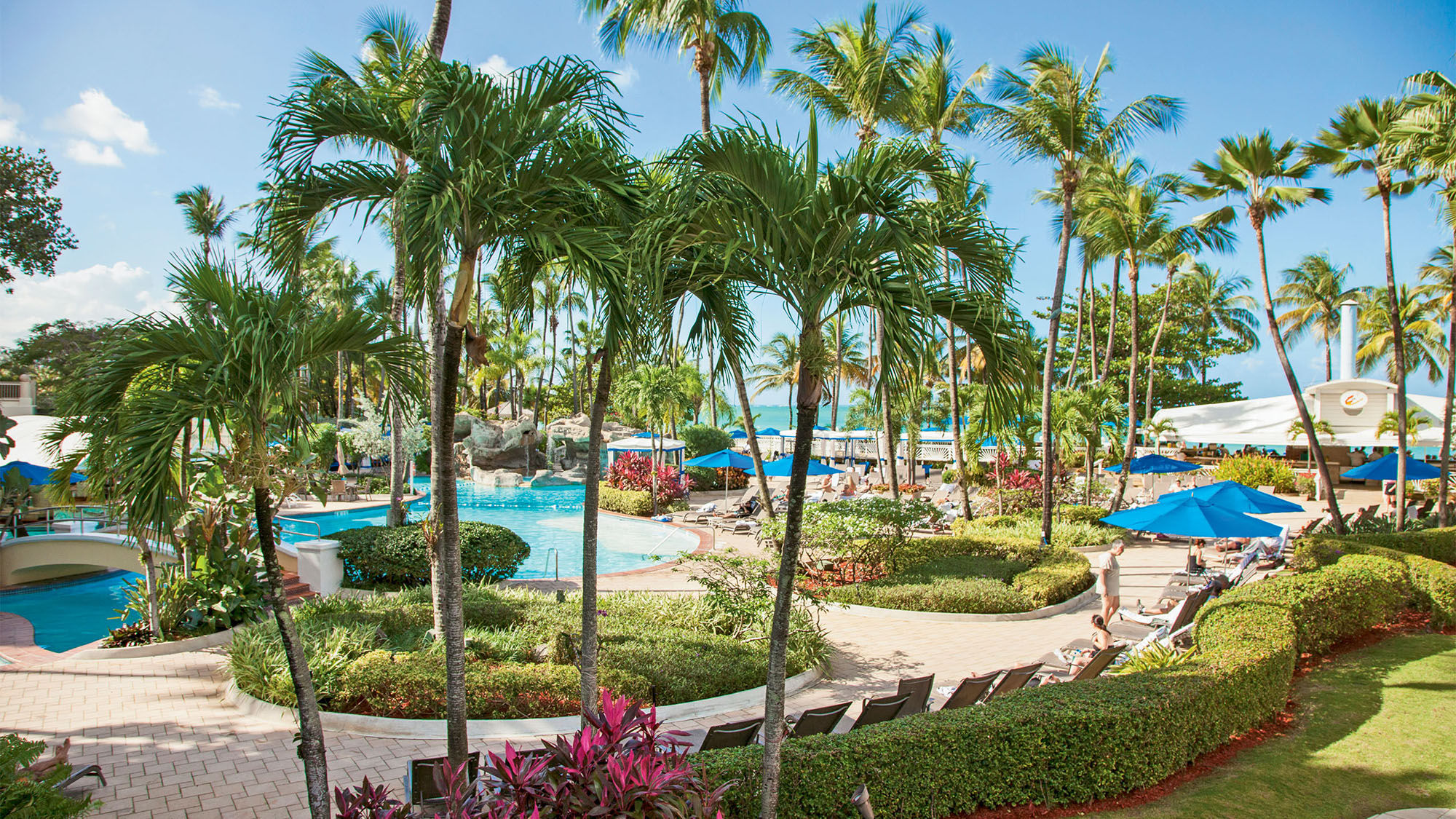 The pool area of the InterContinental San Juan. The 397-room property is located on Isla Verde.
