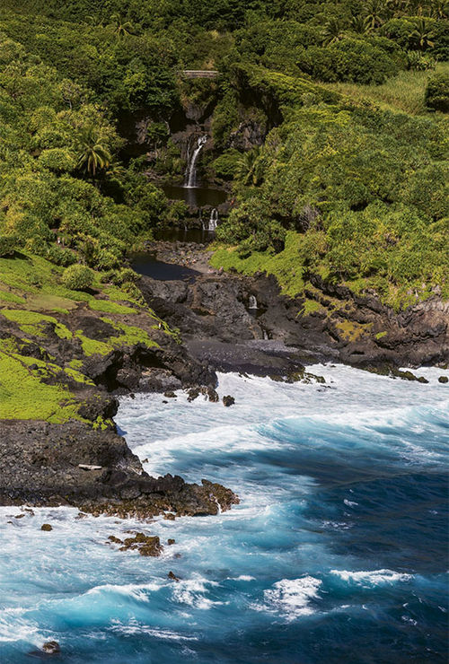 Oheo Gulch contains several waterfall-fed pools that empty out into the Pacific Ocean. Oheo Gulch contains several waterfall-fed pools that empty out into the Pacific Ocean.