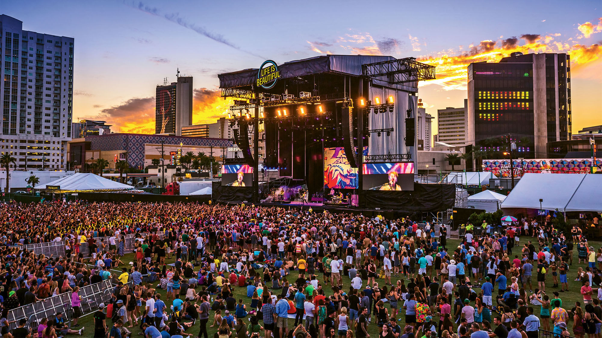 A scene from last year’s Life Is Beautiful music and arts festival in downtown Las Vegas. Performers for this year’s festival, set for Sept. 23 to 25, include the Lumineers, J. Cole and Jane’s Addiction.