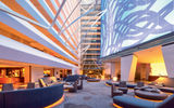The lobby of the Conrad hotel, Hilton's luxury brand, in lower Manhattan.