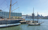 A modern retail and entertainment center is being built in the space formerly occupied by the Pier 17 shopping mall in the South Street Seaport district.