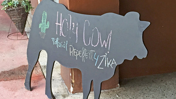 Zika was clearly on the mind of management at the Golden Bar boutique on Miami Beach’s Washington Avenue.