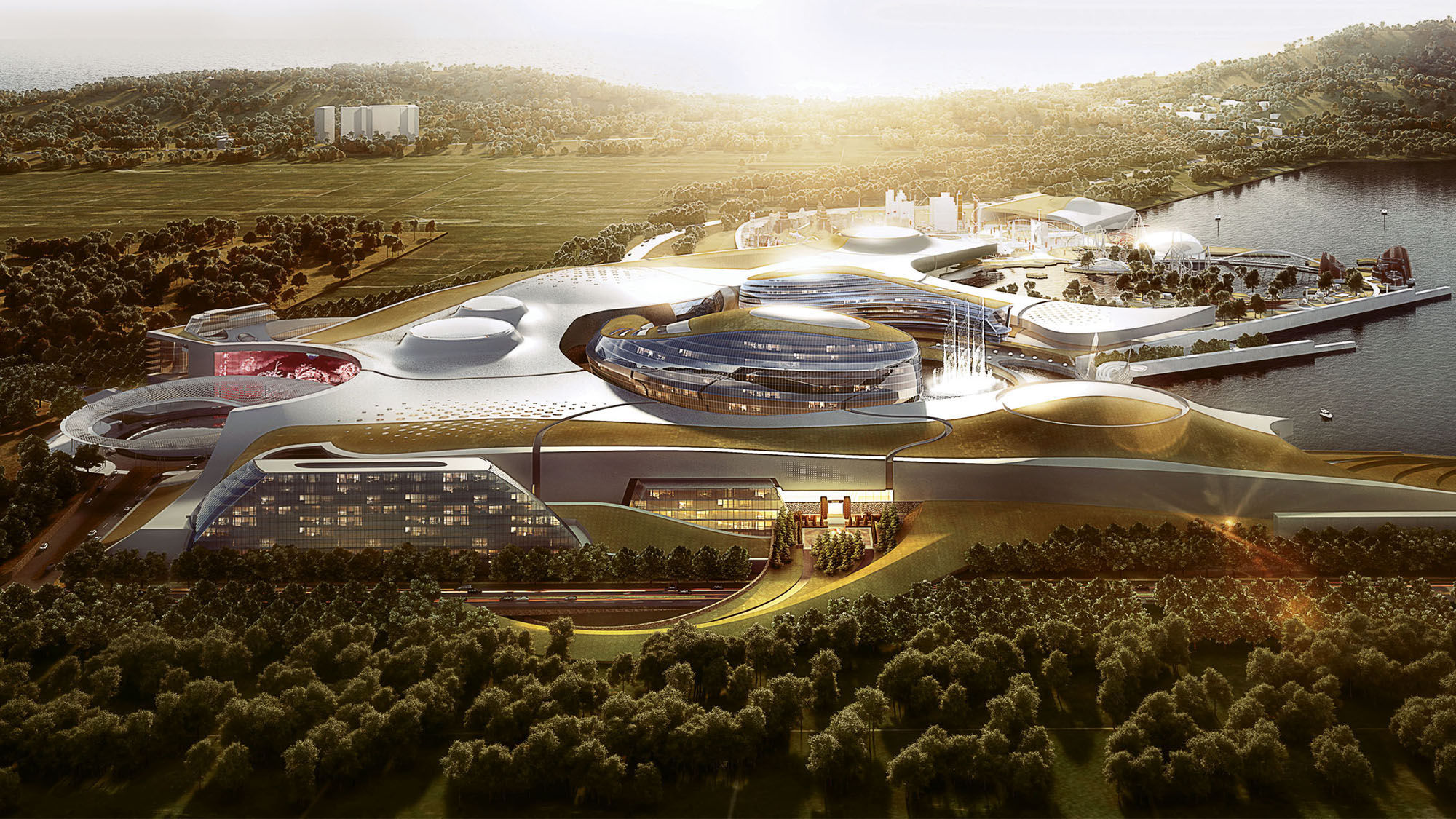 The Inspire Resort, shown in a rendering and scheduled to open in 2020, will include a casino, two amusement parks and 1,350 guestrooms.