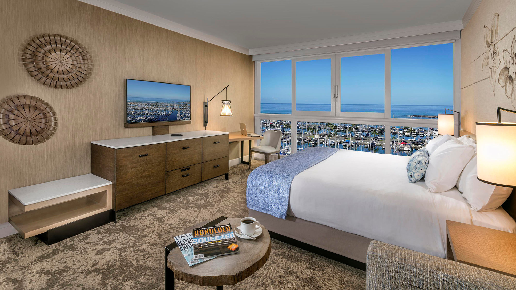 A guestroom at the Prince Waikiki.