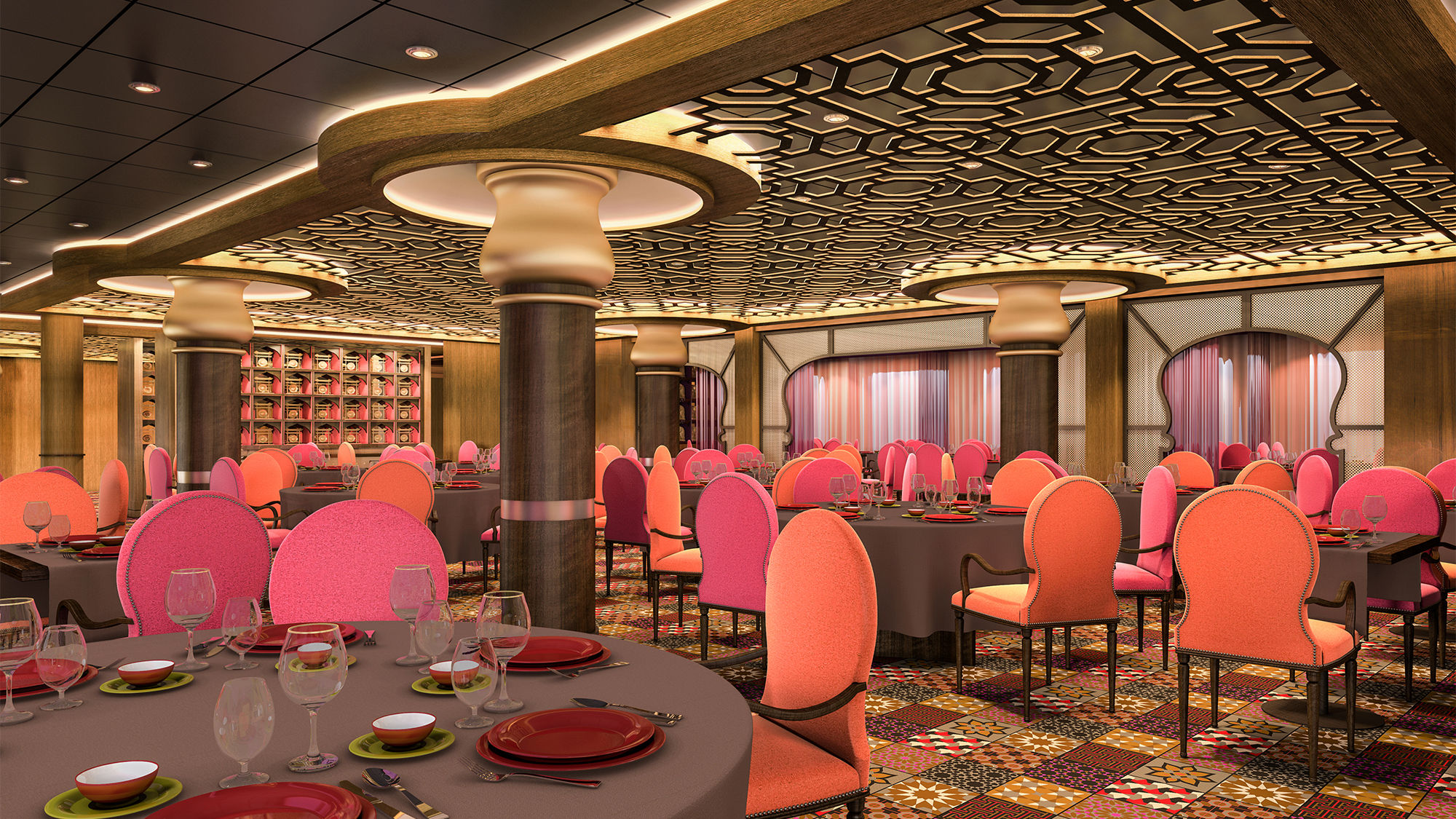 Silk, one of the four main dining restaurants on Anthem of the Seas.