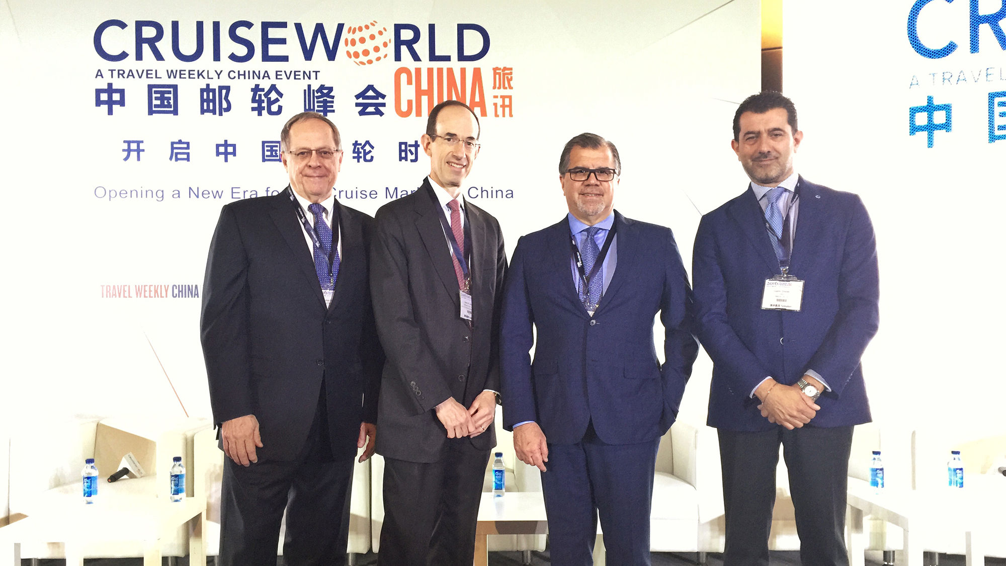 From left: Alan Buckelew of Carnival Corp., Adam Goldstein of Royal Caribbean Cruises Ltd., Frank Del Rio of Norwegian Cruise Line Holdings and Gianni Onorato of MSC Cruises.