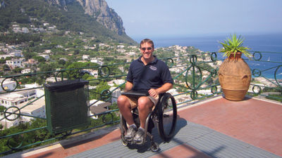 John Sage, president of Accessible Travel Solutions, in Capri, Italy.