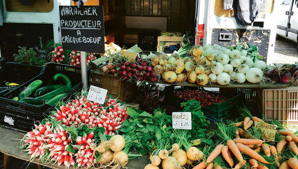 Produce in a market in Honfleur, where CroisiEurope’s Seine Princess sailing begins. Produce in a market in Honfleur, where CroisiEurope’s Seine Princess sailing begins.