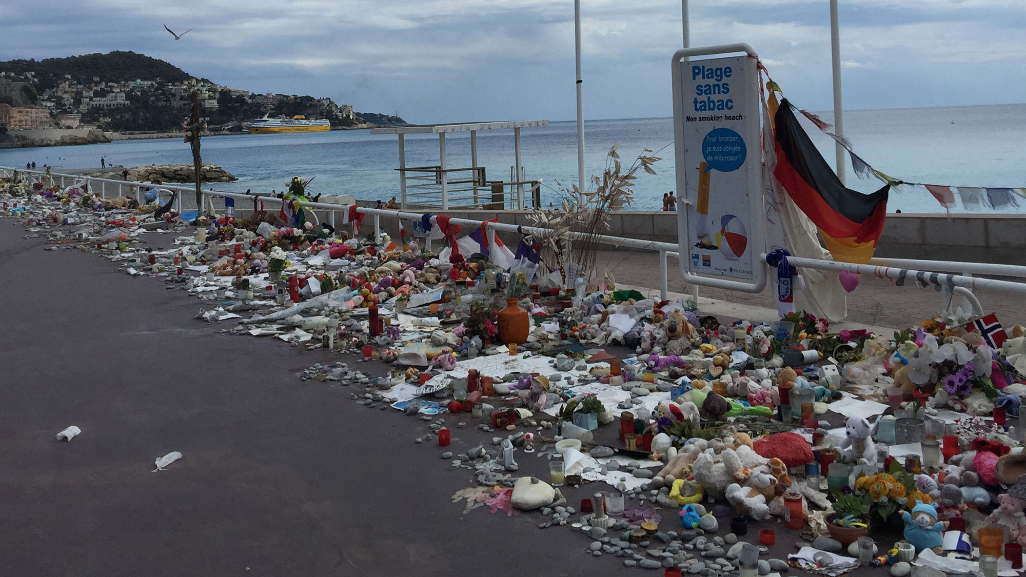 One of several memorials to the victims of the July 14 terrorist attack in Nice, France.