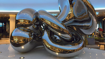 "Eve" is a large, stainless-steel sculpture on Royal Caribbean International's Anthem of the Seas.