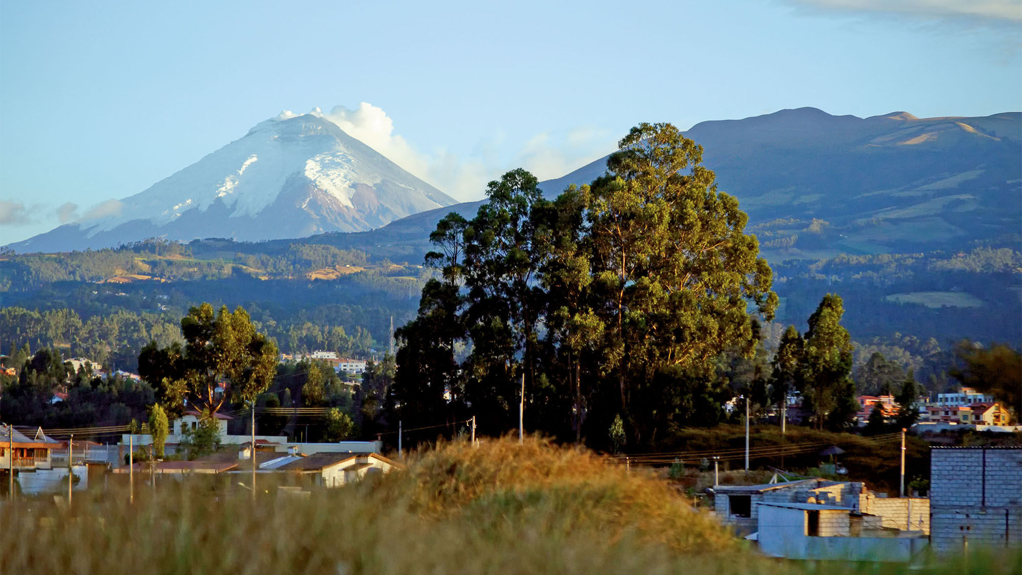The Cotopaxi volcano, seen here in the background on the left, was the final stop on the G Adventures Ecuador Multisport trip.