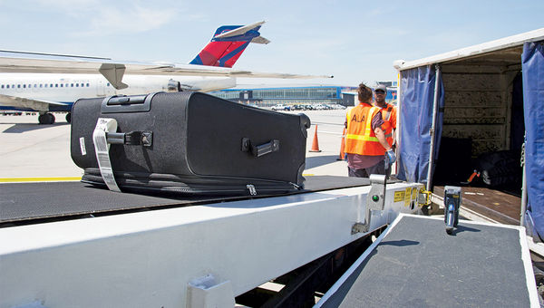 In 64 airports thus far, Delta has installed belt loaders that give either a green or red light as a bag is being loaded onto a plane. In 64 airports thus far, Delta has installed belt loaders that give either a green or red light as a bag is being loaded onto a plane.