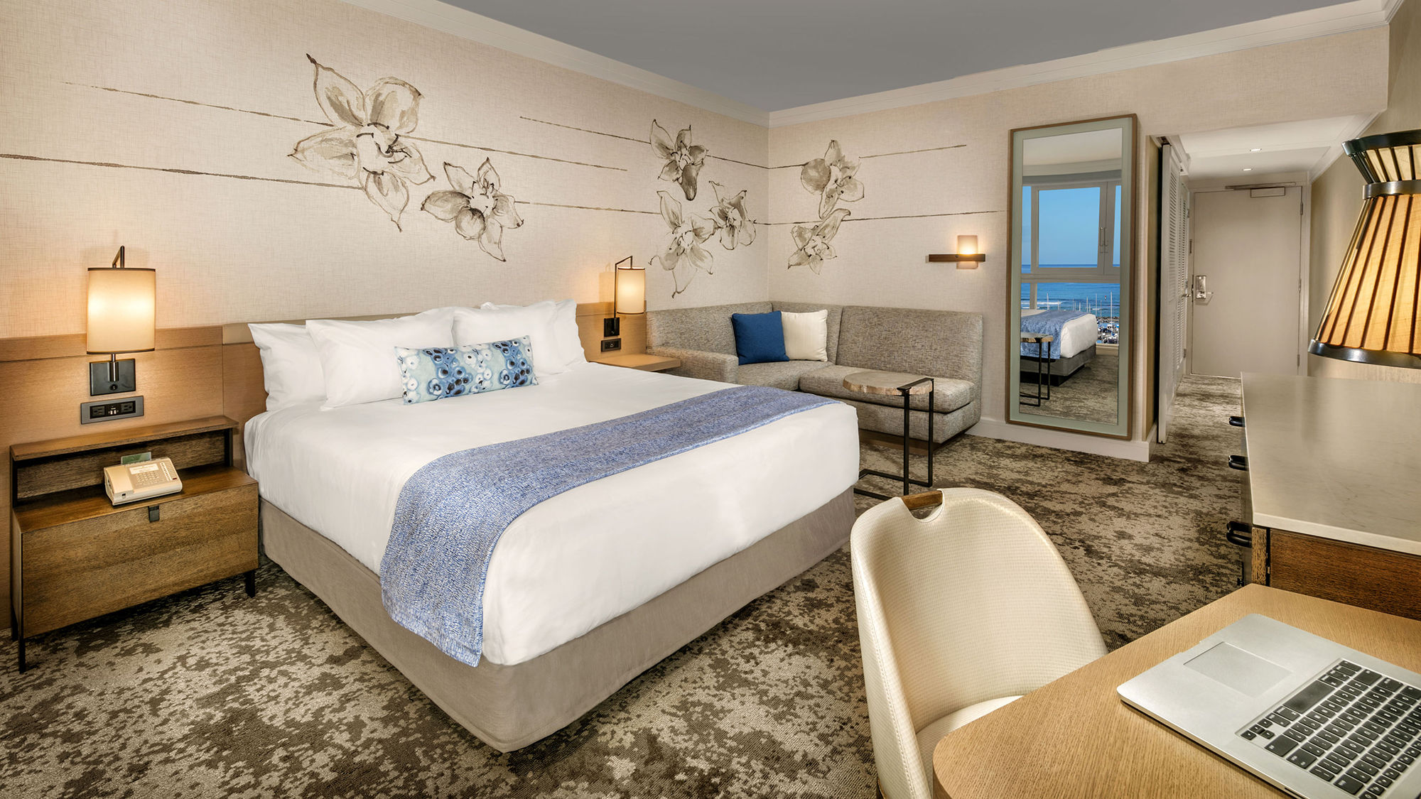 A renovated guestroom at the Hawaii Prince Hotel Waikiki & Golf Club, to be renamed the Prince Waikiki.