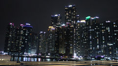 At the invitation of the Korea Tourism Organization, destinations editor Eric Moya recently spent a week in South Korea, experiencing several of the country's fall festivals. Pictured here, Busan as seen from the Rooftop Lounge of the city's Bay 101 arts/entertainment complex.