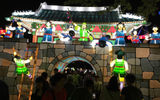 The Jinju Namgang Yudeung Festival at night.