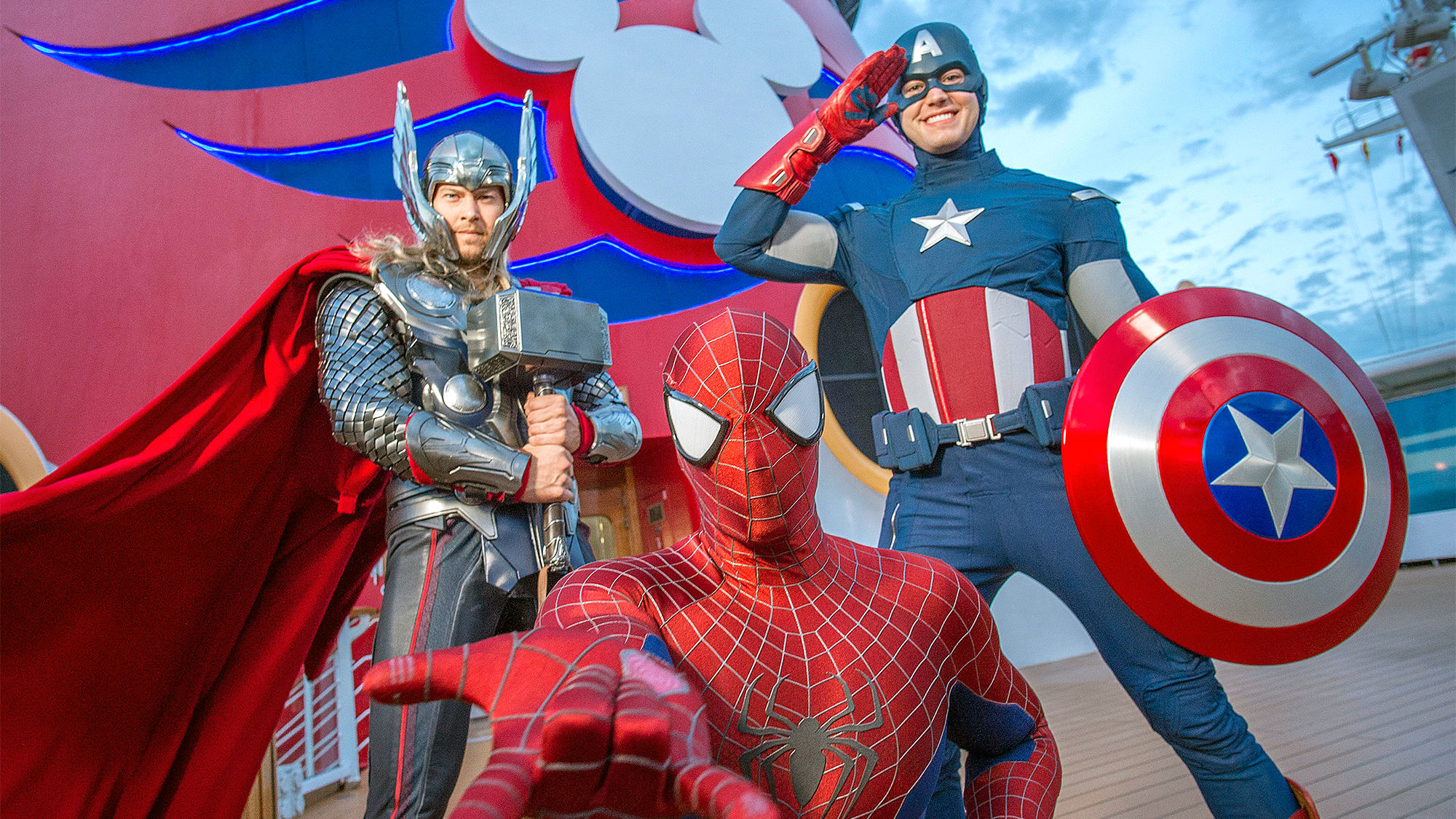 Disney cruise passengers will be able to meet Thor, Spider-Man and Captain America.