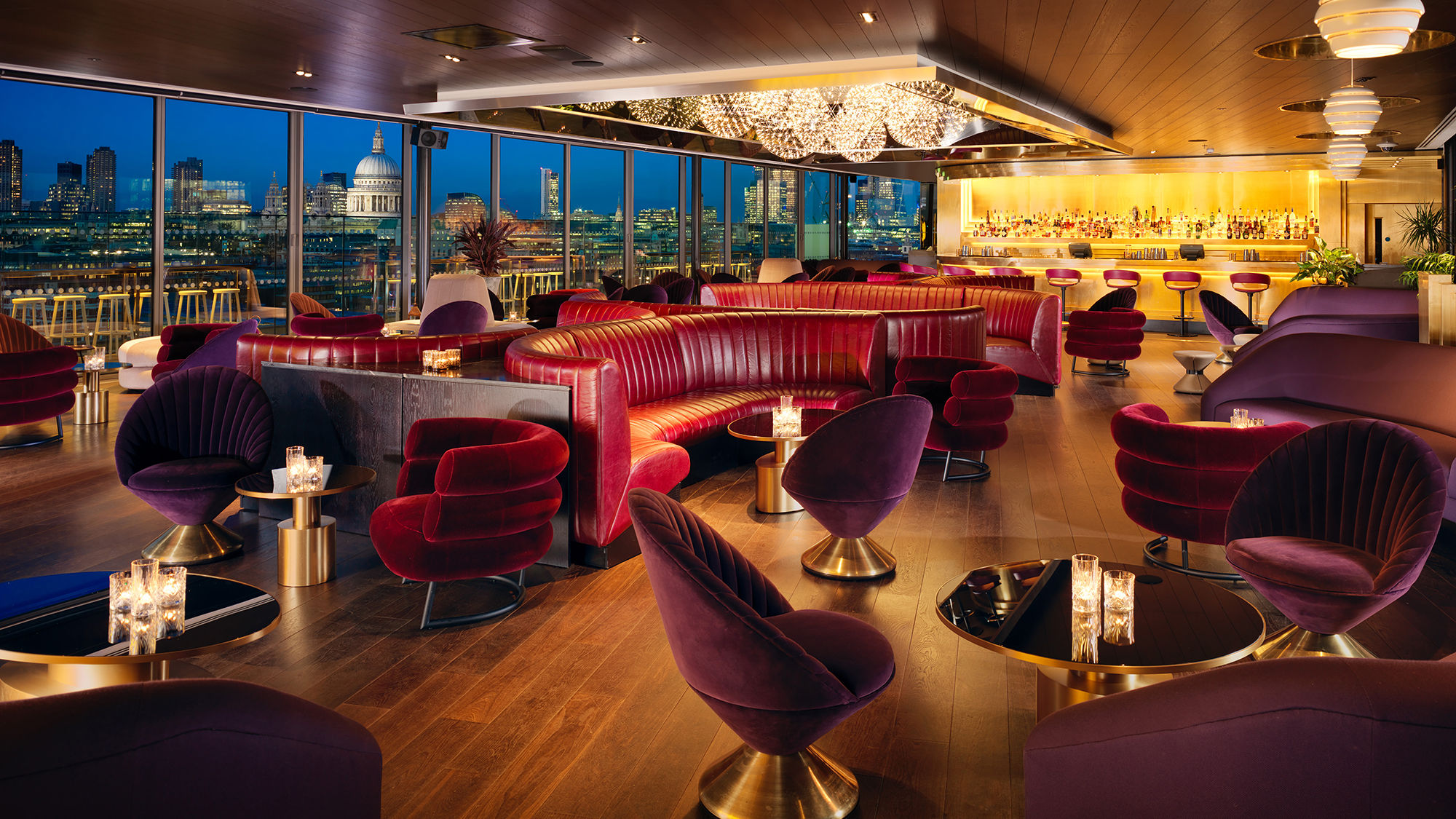 The Mondrian London's rooftop bar, the Rumpus Room, offers traditional cocktails, skyline views, live music and a 1920s Jazz Age vibe.