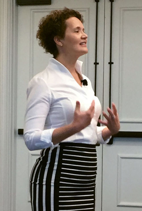 Romanishan gave attendees pointers on being assertive and confident in business. Romanishan gave attendees pointers on being assertive and confident in business.