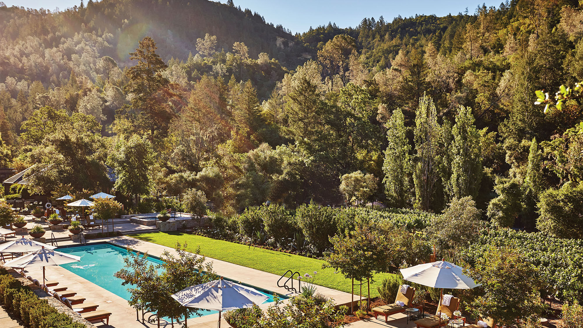 The newly revamped adult pool area at Calistoga Ranch gives babymooners an opportunity to rest and relax kid-free.