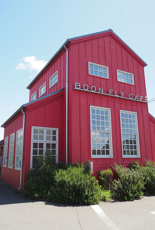 Boon Fly Cafe in Napa, known for its doughnuts and made-to-order egg dishes, is housed inside a red barn at the revamped Carneros Resort and Spa. Boon Fly Cafe in Napa, known for its doughnuts and made-to-order egg dishes, is housed inside a red barn at the revamped Carneros Resort and Spa.
