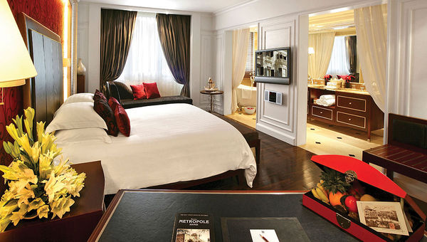 A Grand Premium guestroom in the 116-year-old Sofitel Legend Metropole. A Grand Premium guestroom in the 116-year-old Sofitel Legend Metropole.
